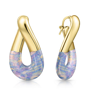 Серьги из серебра с эмалью и золочением