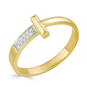 Кольцо из желтого золота с бриллиантом