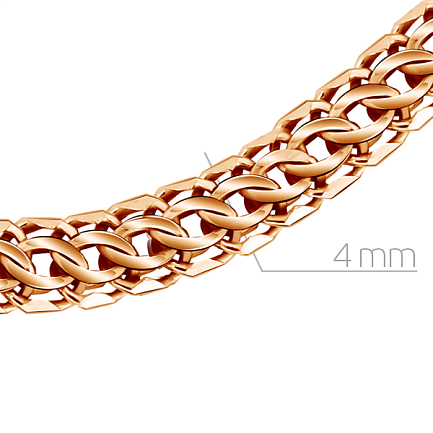 Цепь ручной работы из красного золота, плетение каприз