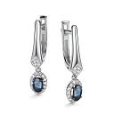 Серьги с английским замком из белого золота с бриллиантами