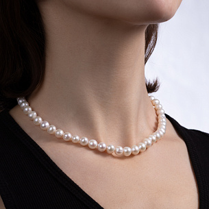 Бусы из красного золота с жемчугом