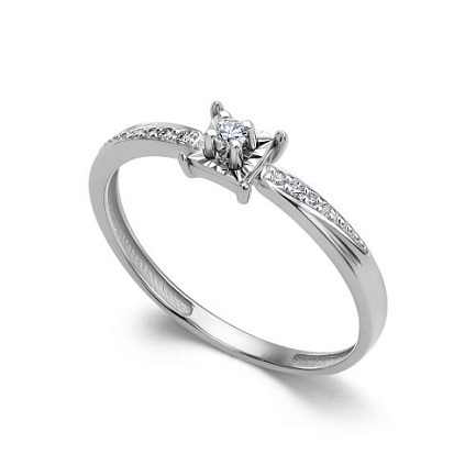 Кольцо из белого золота с бриллиантами