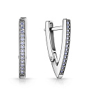 Серьги с английским замком из серебра с фианитом