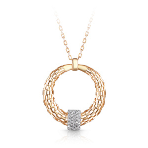 Колье из красного золота с фианитом