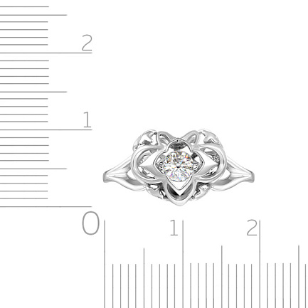 Кольцо из белого золота с бриллиантом