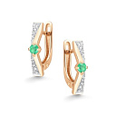 Серьги с английским замком из красного золота с бриллиантами