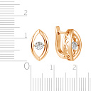 Серьги с английским замком из красного золота с бриллиантами