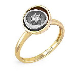 Кольцо из желтого золота с бриллиантом