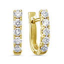 Серьги с английским замком из желтого золота с бриллиантами