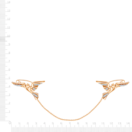 Брошь из красного золота с фианитом