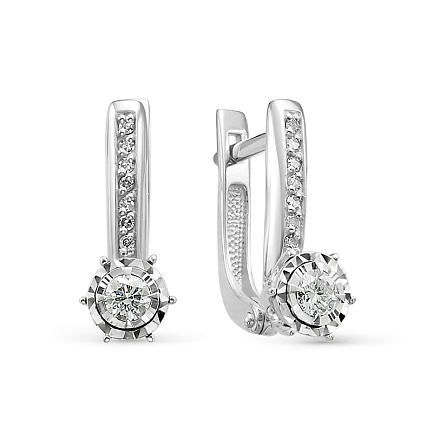 Серьги из белого золота с бриллиантами