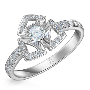 Кольцо из белого золота с бриллиантами