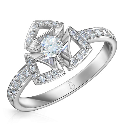 Кольцо из белого золота с бриллиантами