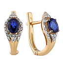 Серьги с английским замком из красного золота с бриллиантами