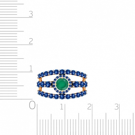 Кольцо из красного золота с агатом