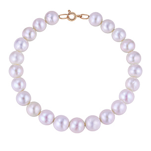 Браслет декоративный из красного золота с жемчугом