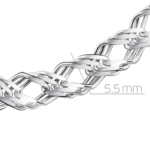 Браслет автомат из серебра, плетение тройной ромб