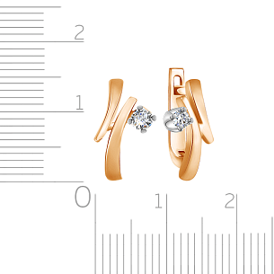 Серьги с английским замком из комбинированного золота