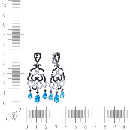 Серьги с английским замком из белого золота с бриллиантами