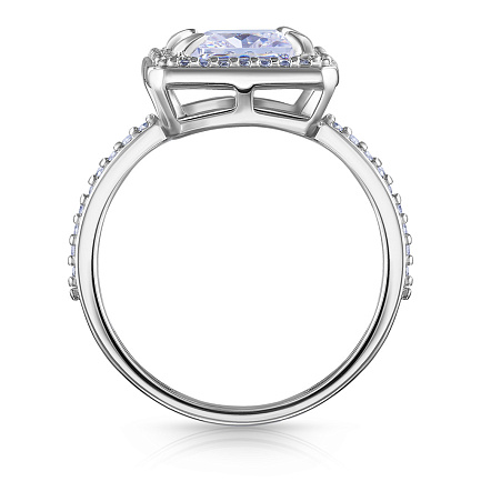 Кольцо из серебра с фианитом