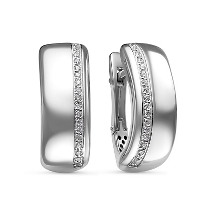 Серьги из белого золота с бриллиантами