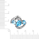 Кольцо из серебра с топазом, фианитом