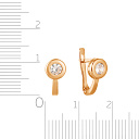 Серьги детские из красного золота с фианитом