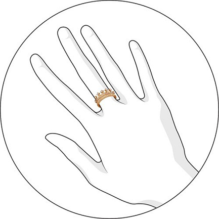 Серебряное кольцо с фианитами "Корона"