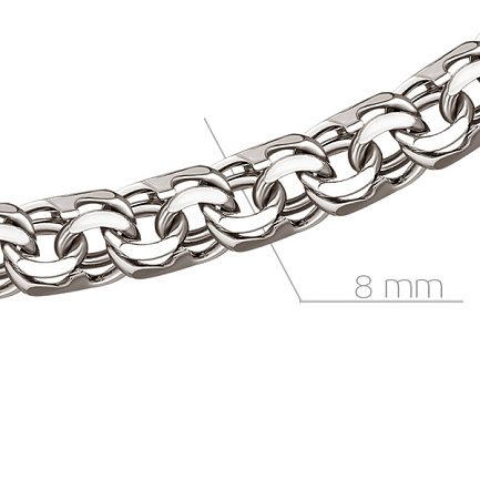 Браслет ручной работы из серебра, плетение бисмарк