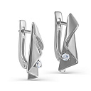 Серьги с английским замком из белого золота