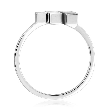 Кольцо из белого золота с бриллиантом, эмалью
