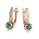 Серьги с английским замком из красного золота с бриллиантами