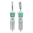 Серьги с английским замком из серебра с алпанитами