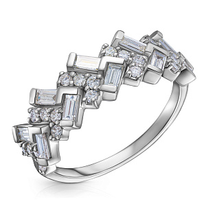 Кольцо из белого золота с бриллиантами