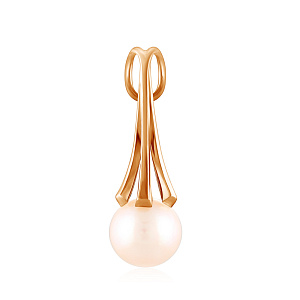 Подвеска из красного золота с жемчугом