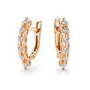 Серьги с английским замком из красного золота с бриллиантами