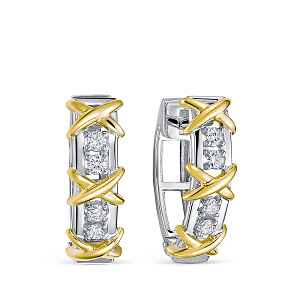 Серьги из белого золота с бриллиантами