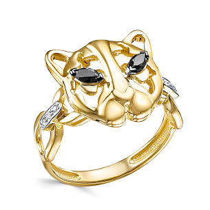 Кольцо из желтого золота с бриллиантом