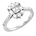 Кольцо из белого золота с бриллиантами