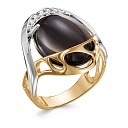 Кольцо из комбинированного золота с бриллиантами, раухтопазом