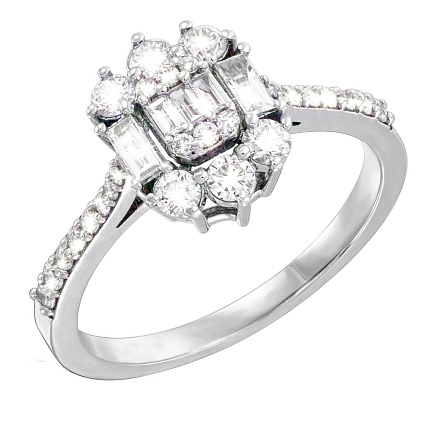 Кольцо из белого золота с бриллиантами