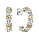 Серьги с английским замком из серебра с фианитами
