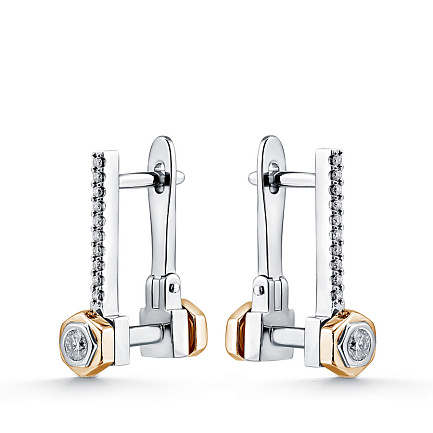 Серьги из белого золота с бриллиантами