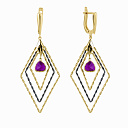 Серьги из желтого золота с аметистом