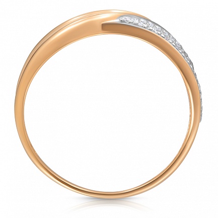 Кольцо из красного золота с фианитом