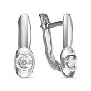 Серьги с английским замком из белого золота с бриллиантами