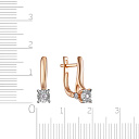 Серьги с английским замком из красного золота с бриллиантами