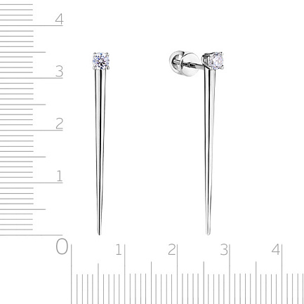 Пусеты из белого золота с бриллиантами