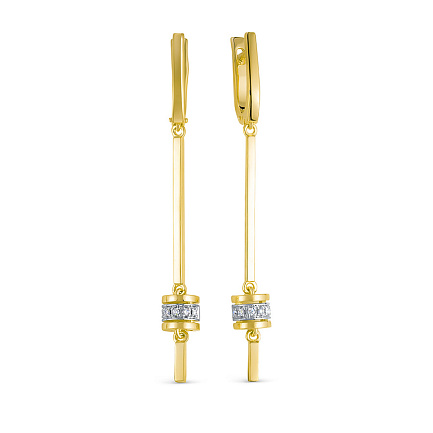 Серьги из желтого золота с бриллиантами