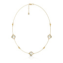 Колье из желтого золота с аметистами, плетение якорное